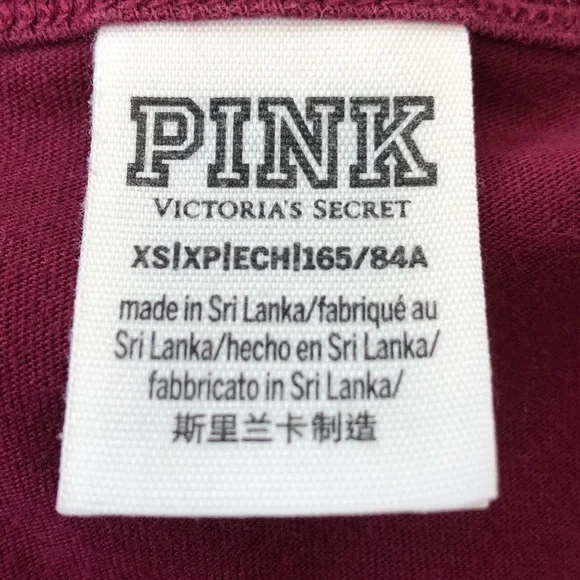 VS PINK Maroon Lace Front Logo Top - Picture 4 of 5